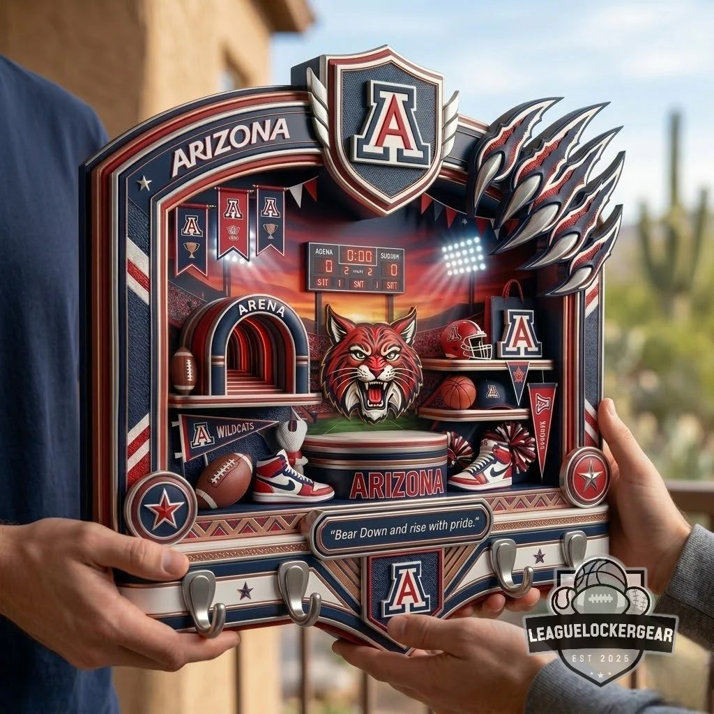 Arizona Wildcats Bear Down Sports Arena Wall Mounted Key Holder