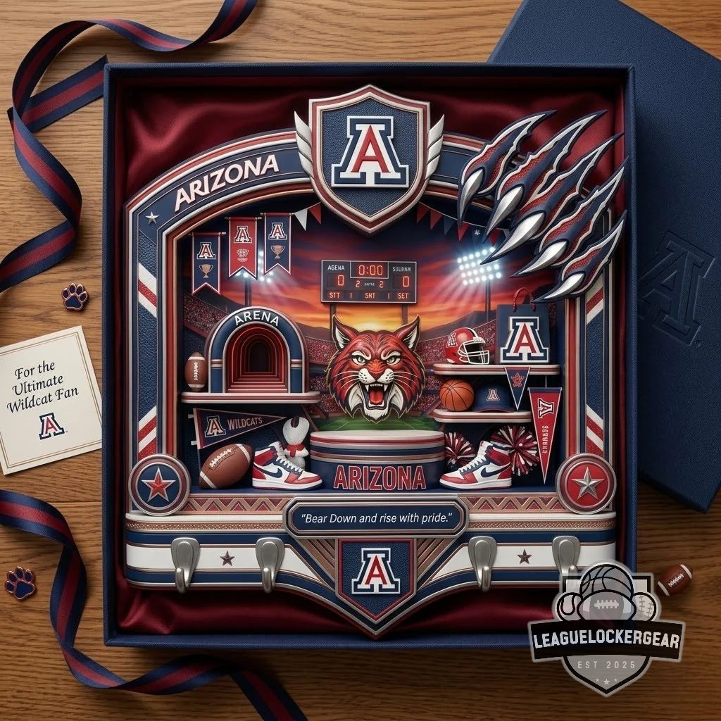 Arizona Wildcats Bear Down Sports Arena Wall Mounted Key Holder