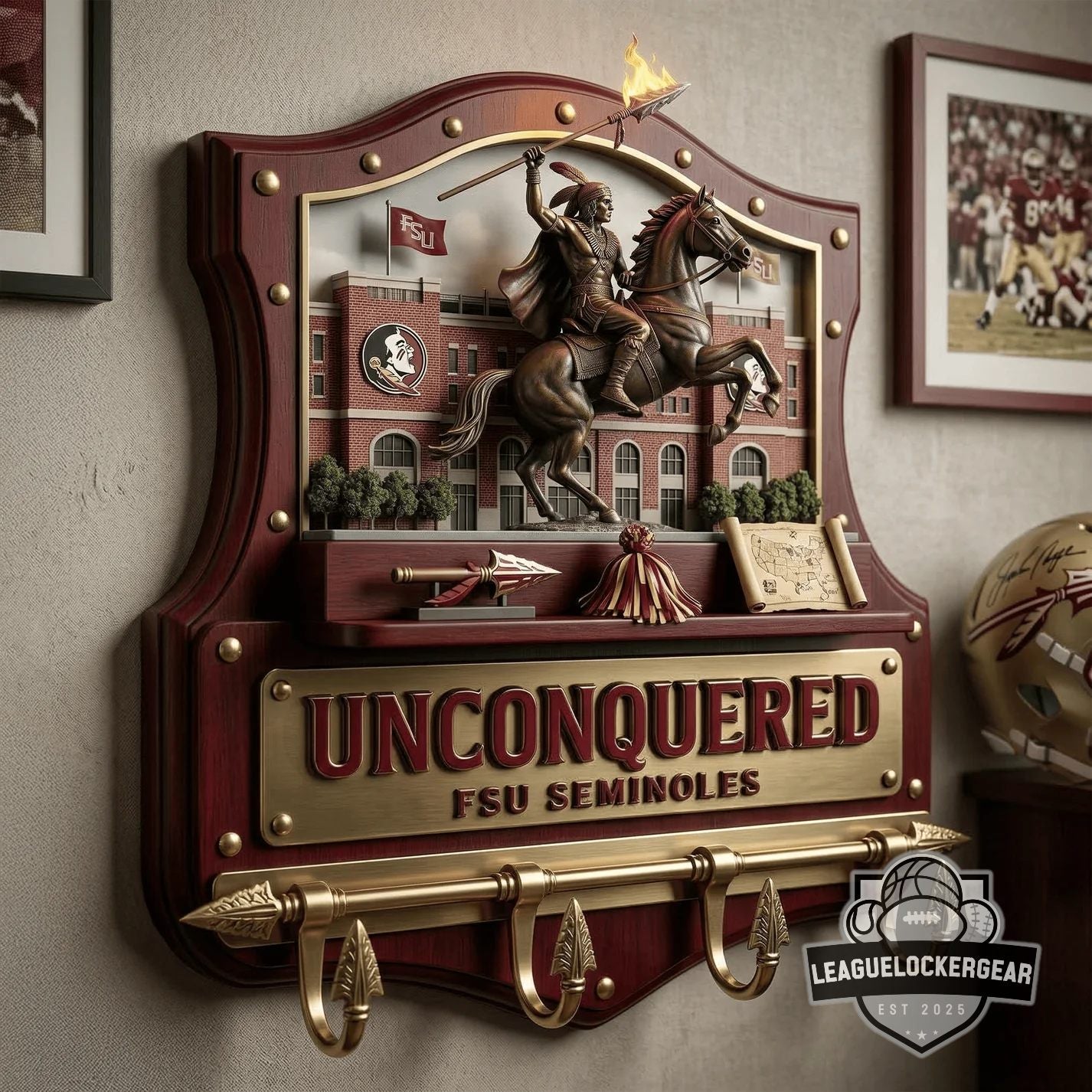 FSU Seminoles Unconquered Wall Decor Key Hanger