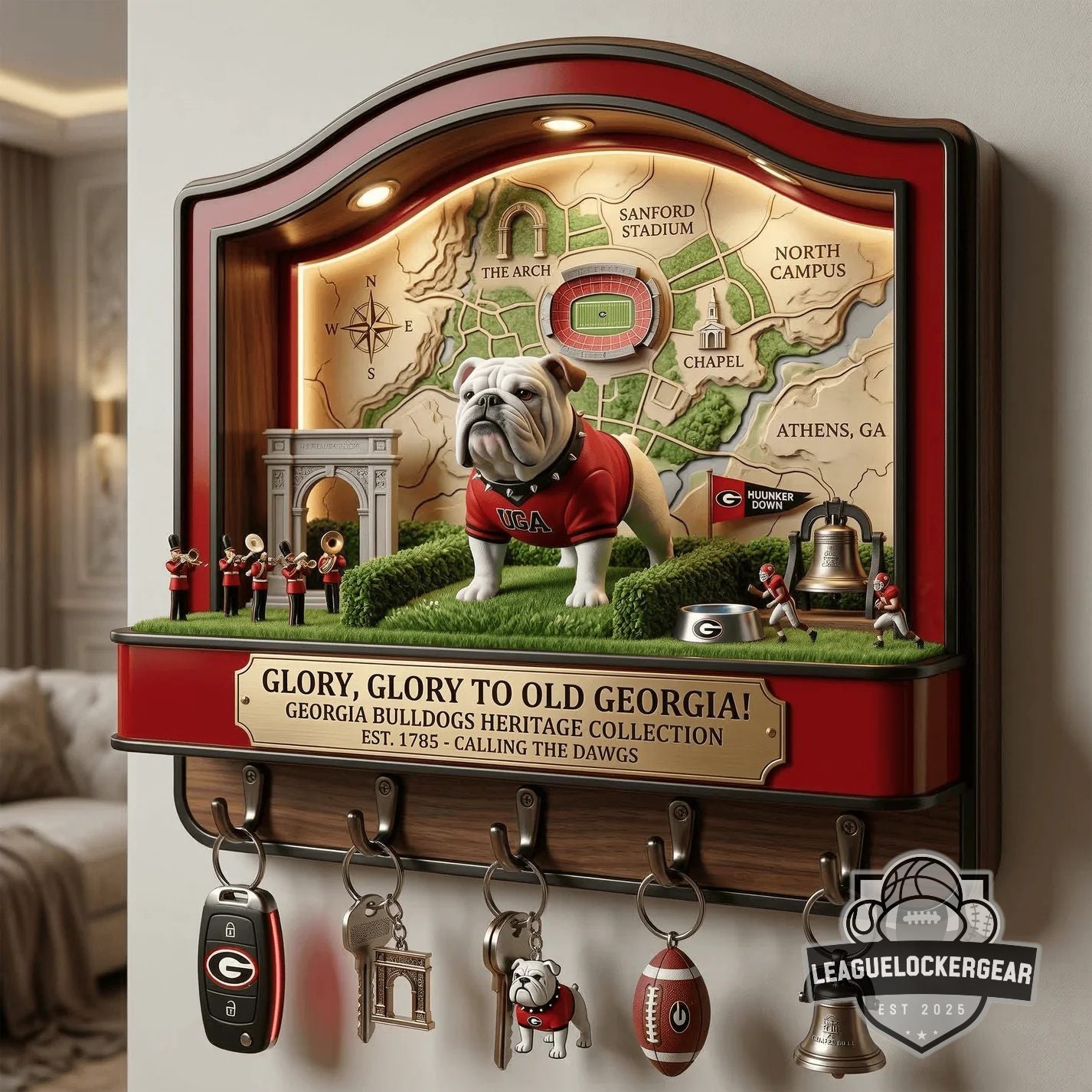 Georgia Bulldogs Glory Glory to Old Georgia Wall Key Holder
