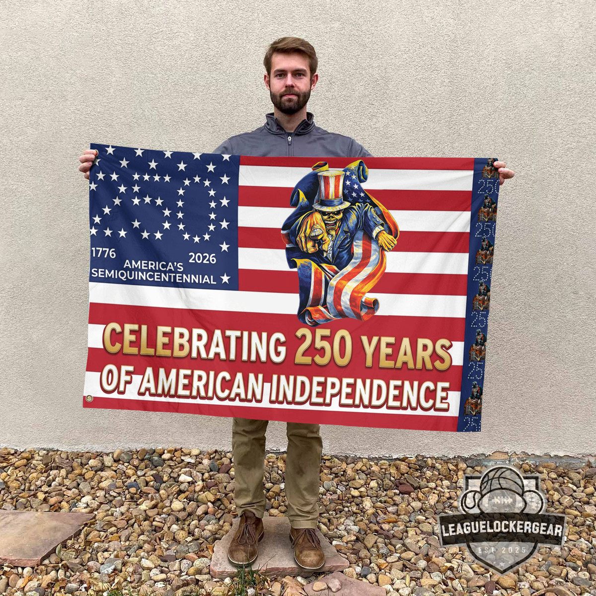 Iron Maiden Eddie America’s 2026 Semiquincentennial 250 Years Of Independence Flag