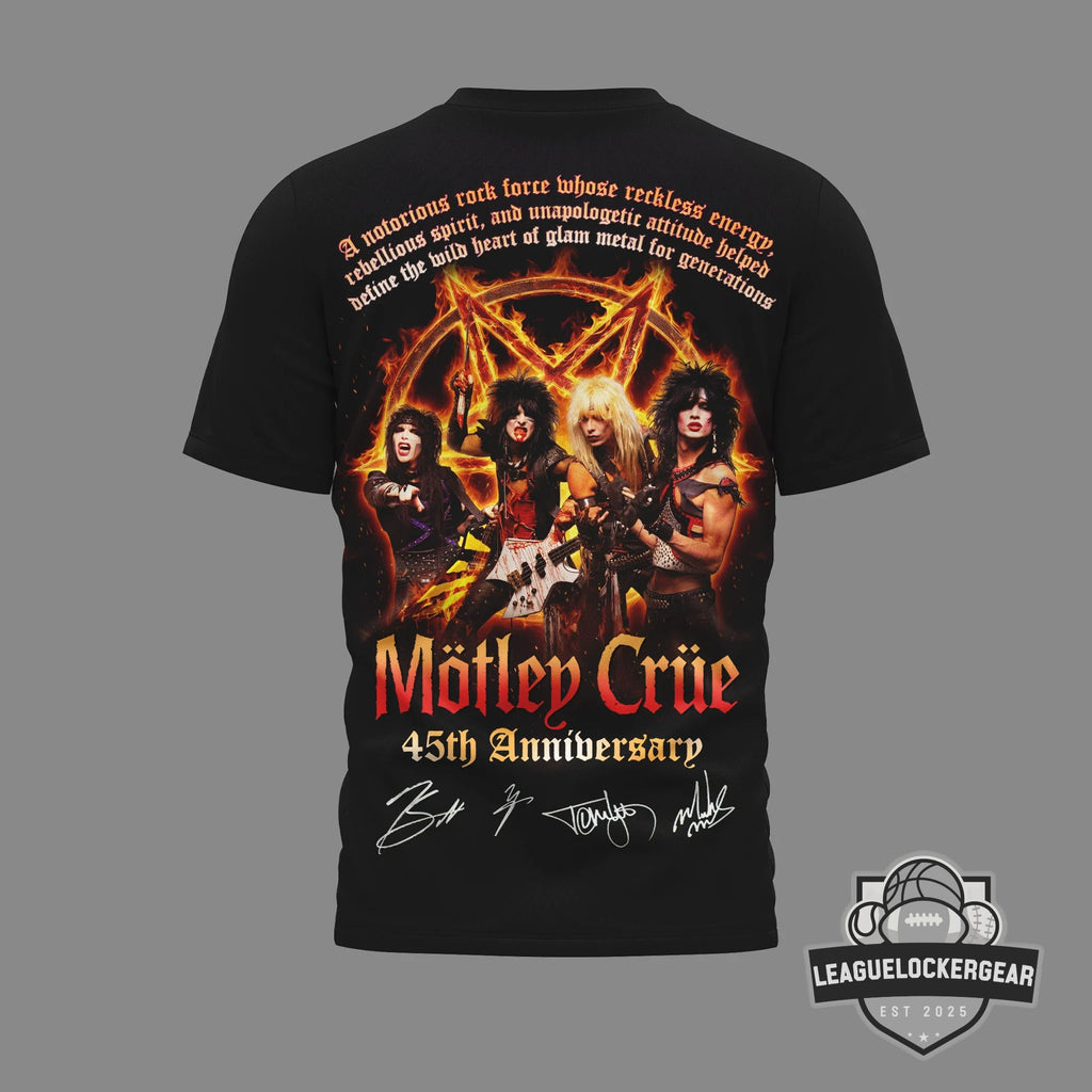Mötley Crüe 45th Anniversary Since 1981 Signed T-Shirt