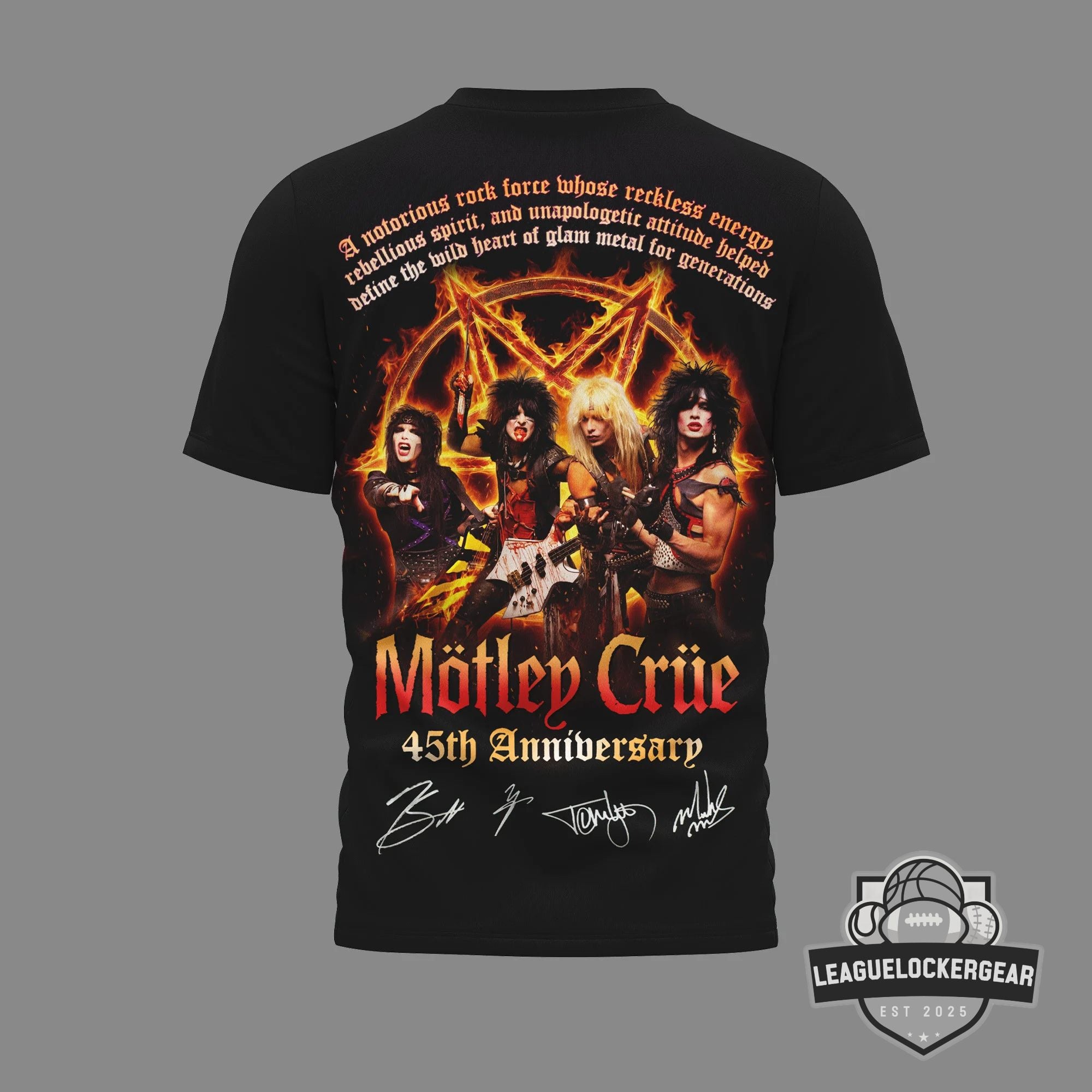 Mötley Crüe 45th Anniversary Since 1981 Signed T-Shirt