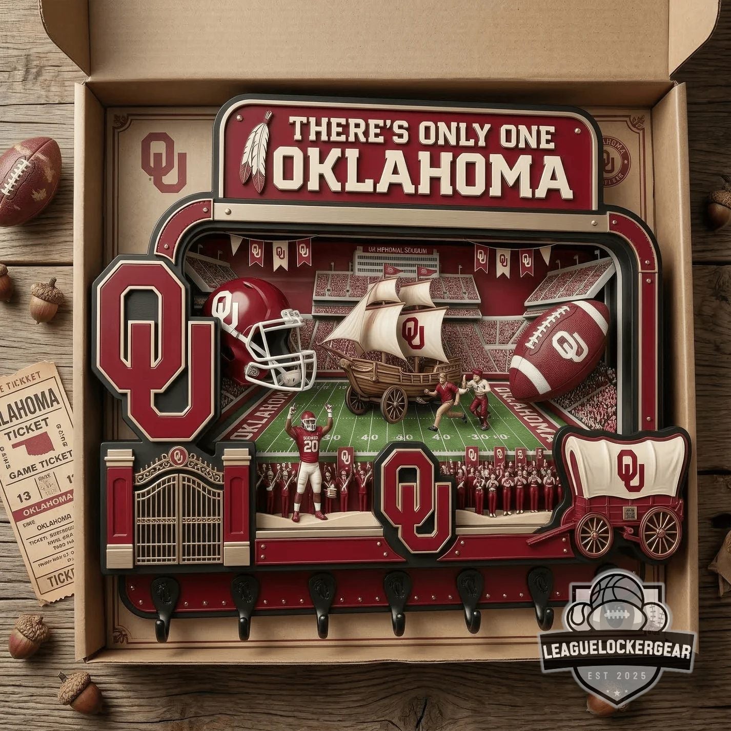 Oklahoma Sooners Wall Mounted Key Holder
