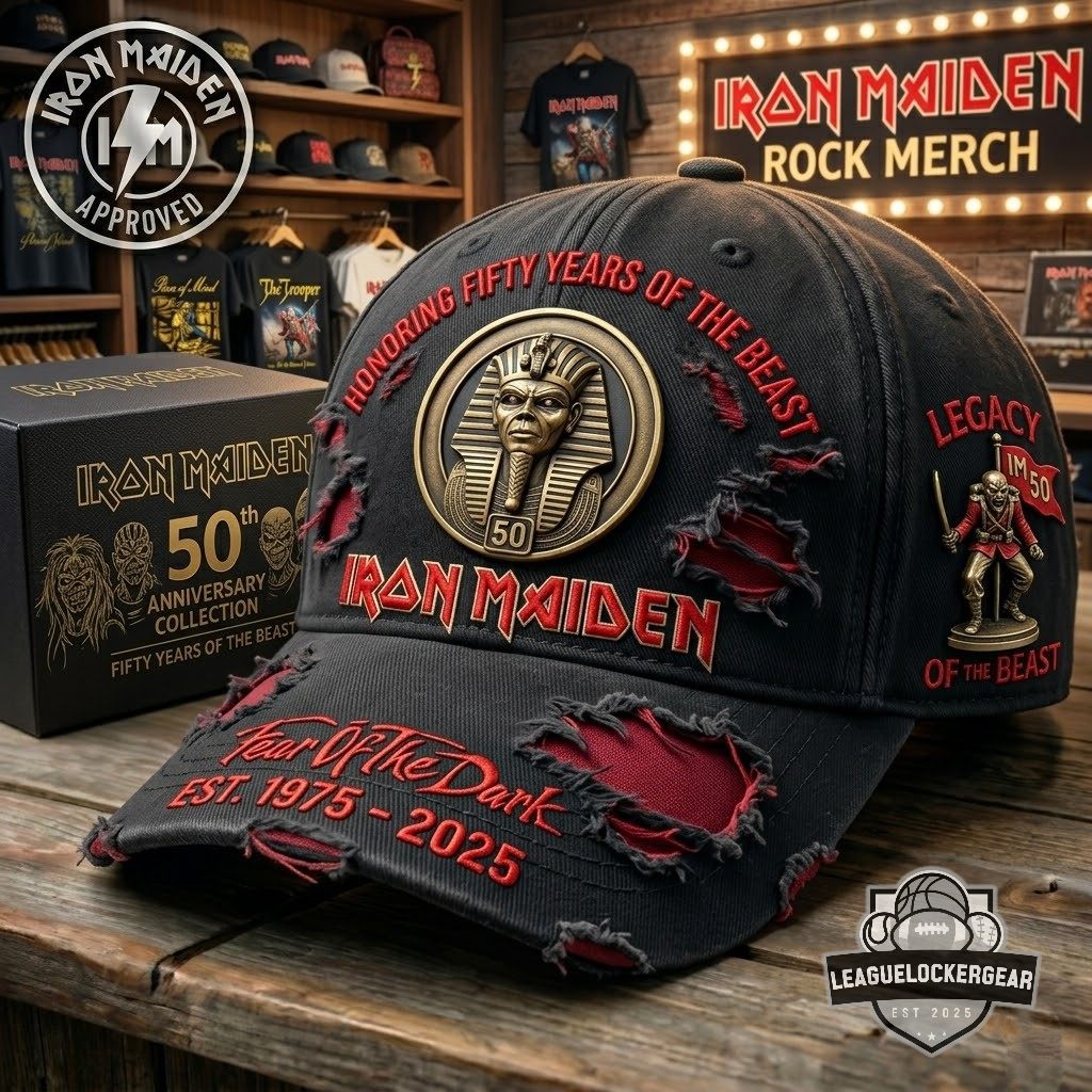 Iron Maiden 50th Anniversary Fear Of The Dark Baseball Cap