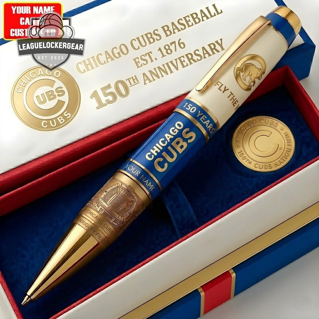 Chicago Cubs 150 Years Anniversary Wrigley Field Customizable Pen