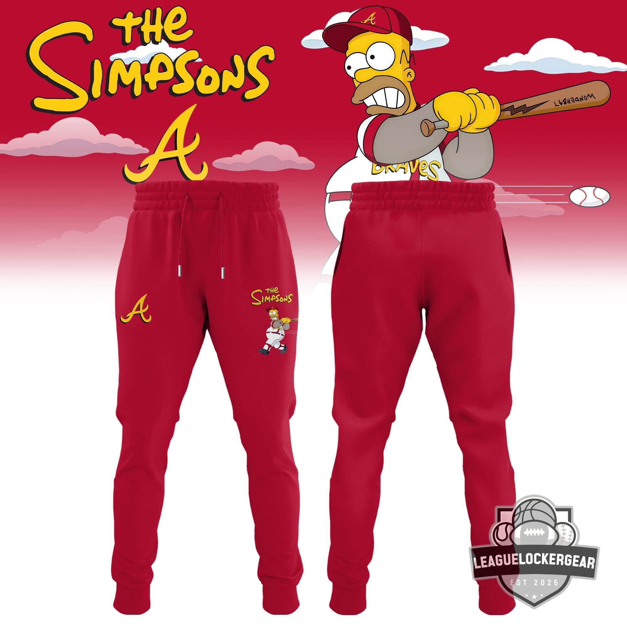 Atlanta Braves The Simpsons Homer Wonderbat Crossover Baseball Jersey