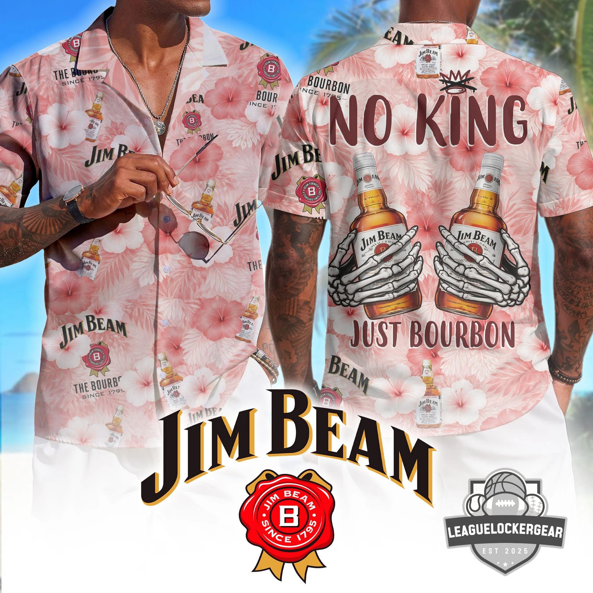 Jim Beam No King Since 1795 Hawaiian Shirt