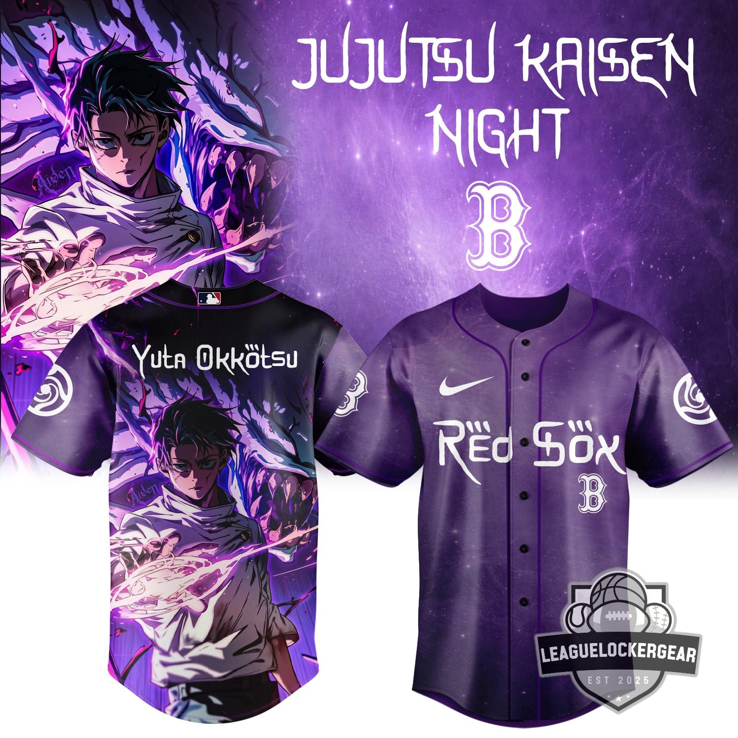 Boston Red Sox x Jujutsu Kaisen Night Baseball Jersey
