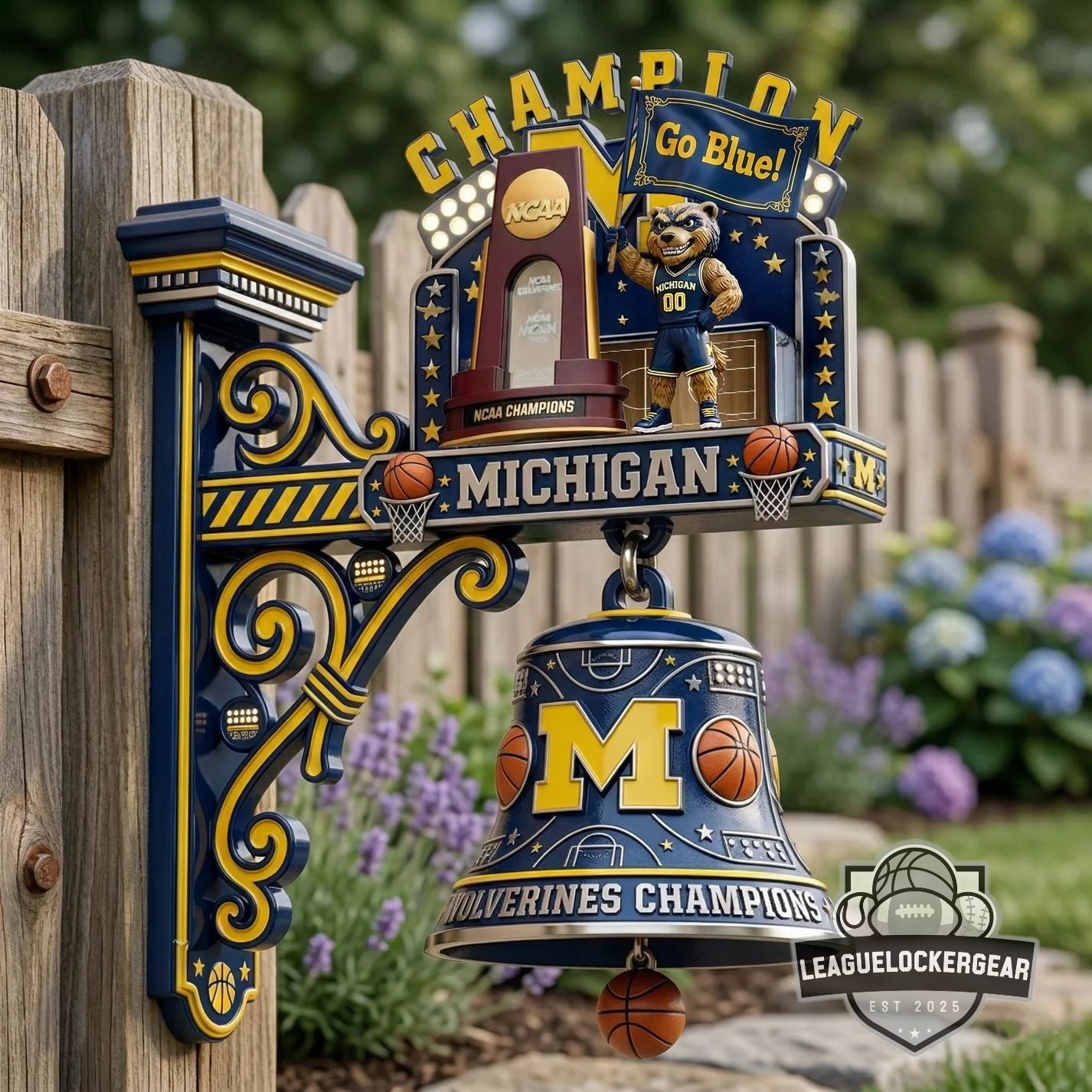 Michigan Wolverines NCAA Champions Wall Bell Hanger
