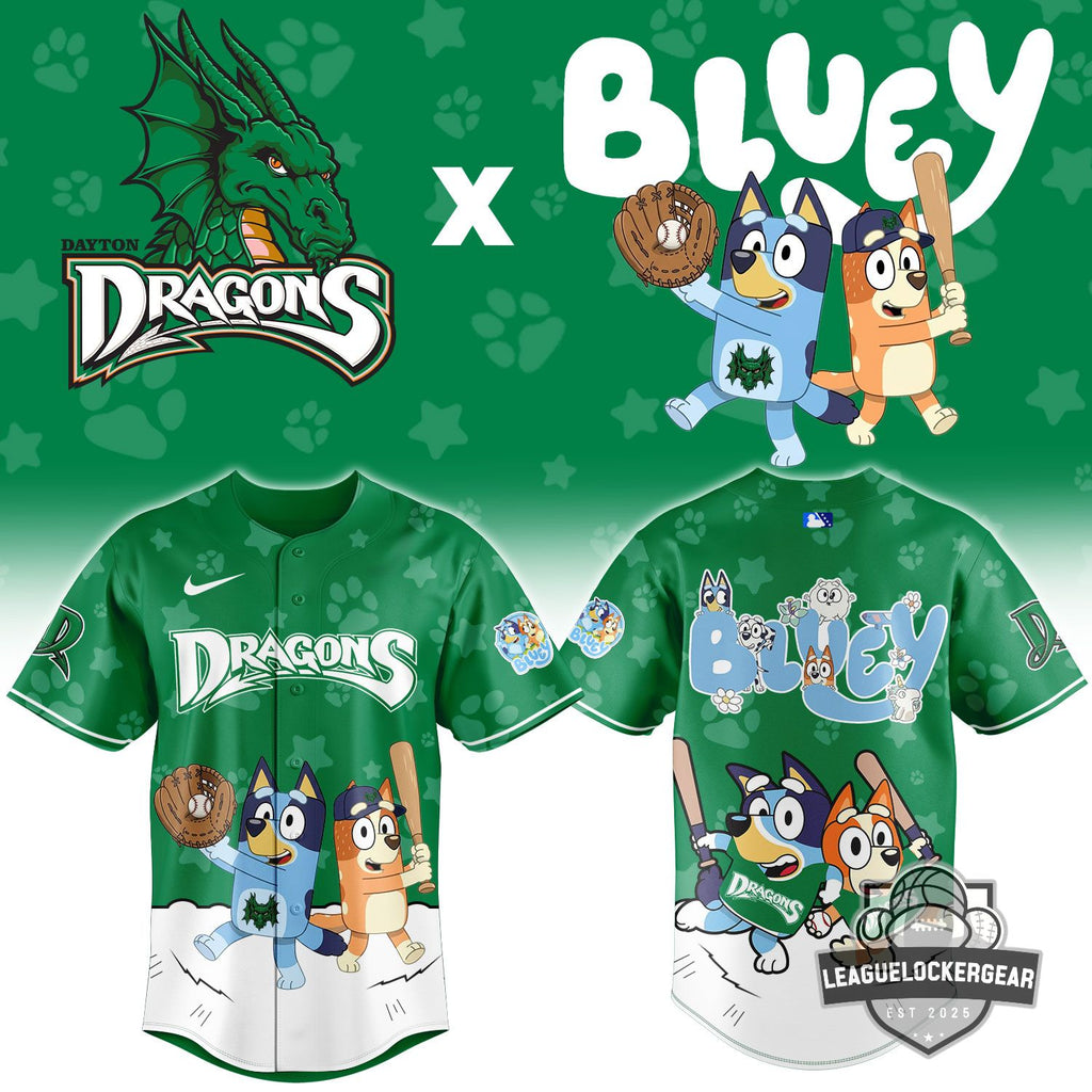 Dayton Dragons X Bluey Baseball Jersey
