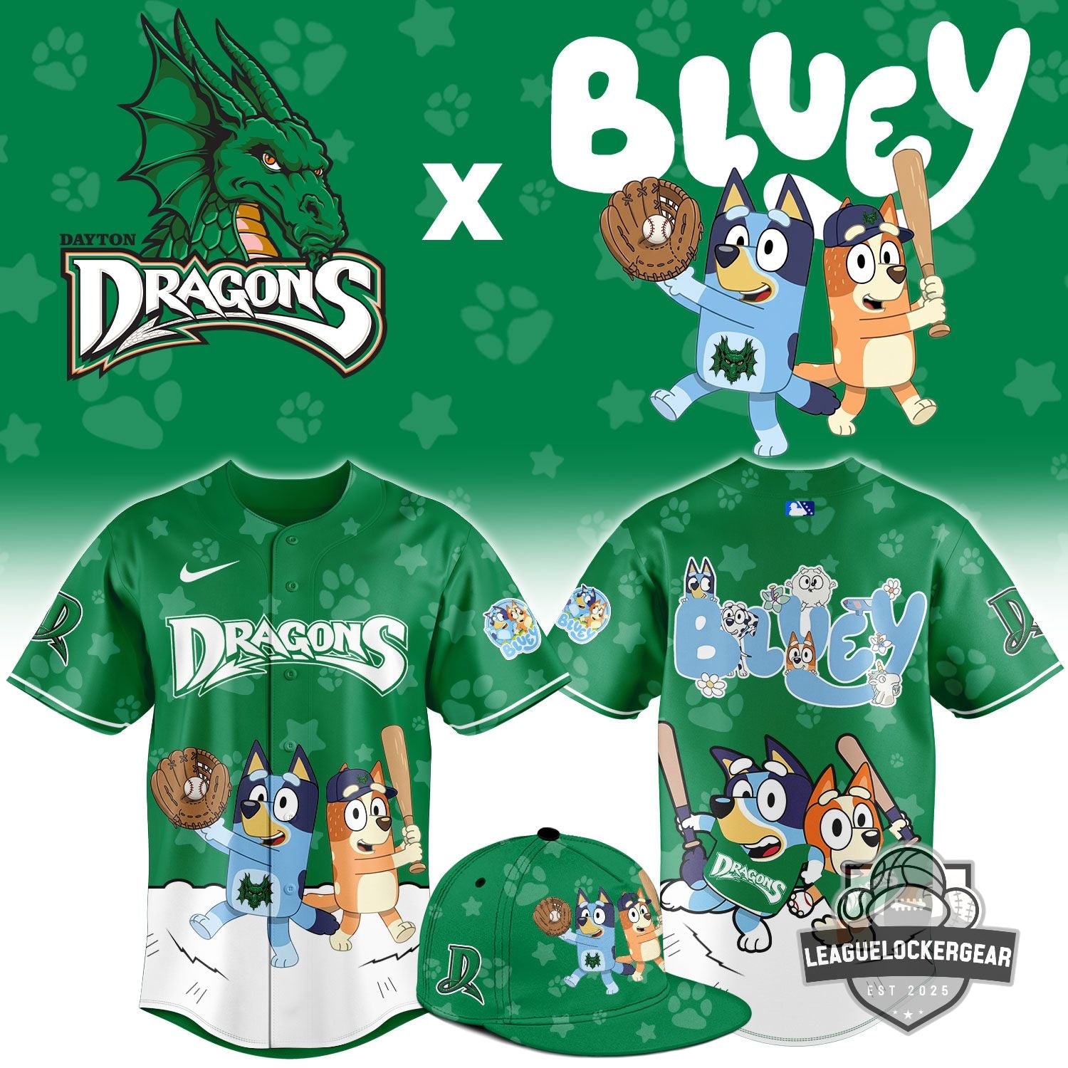 Dayton Dragons X Bluey Baseball Jersey