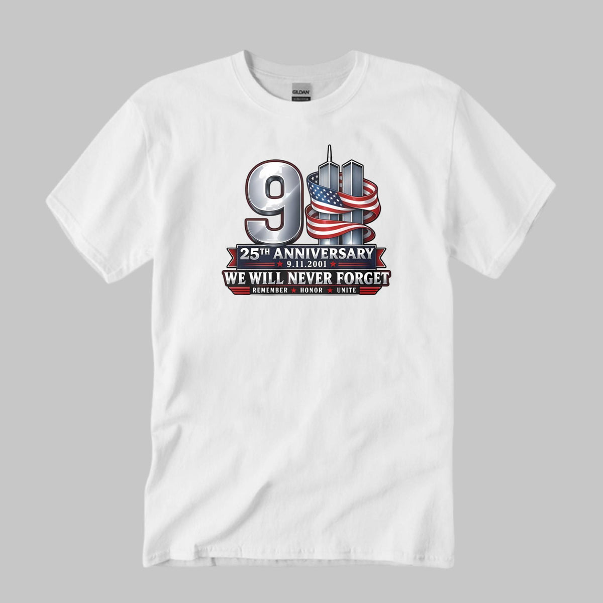 25th Anniversary 9-11 We Will Never Forget Shirt