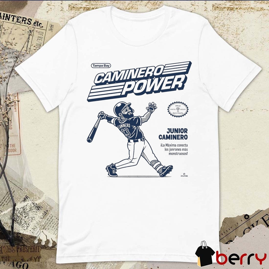 Tampa Bay Rays MLB Caminero Power Junior Caminero Ila Máxima Conecta Los Jonrones Más Monstruosos t-shirt