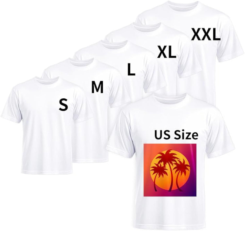 5 PCS Unisex Sublimation Blanks Bulk Polyester T Shirts for Sublimation Crew Neck Short Sleeve Wholesale DIY Gifts