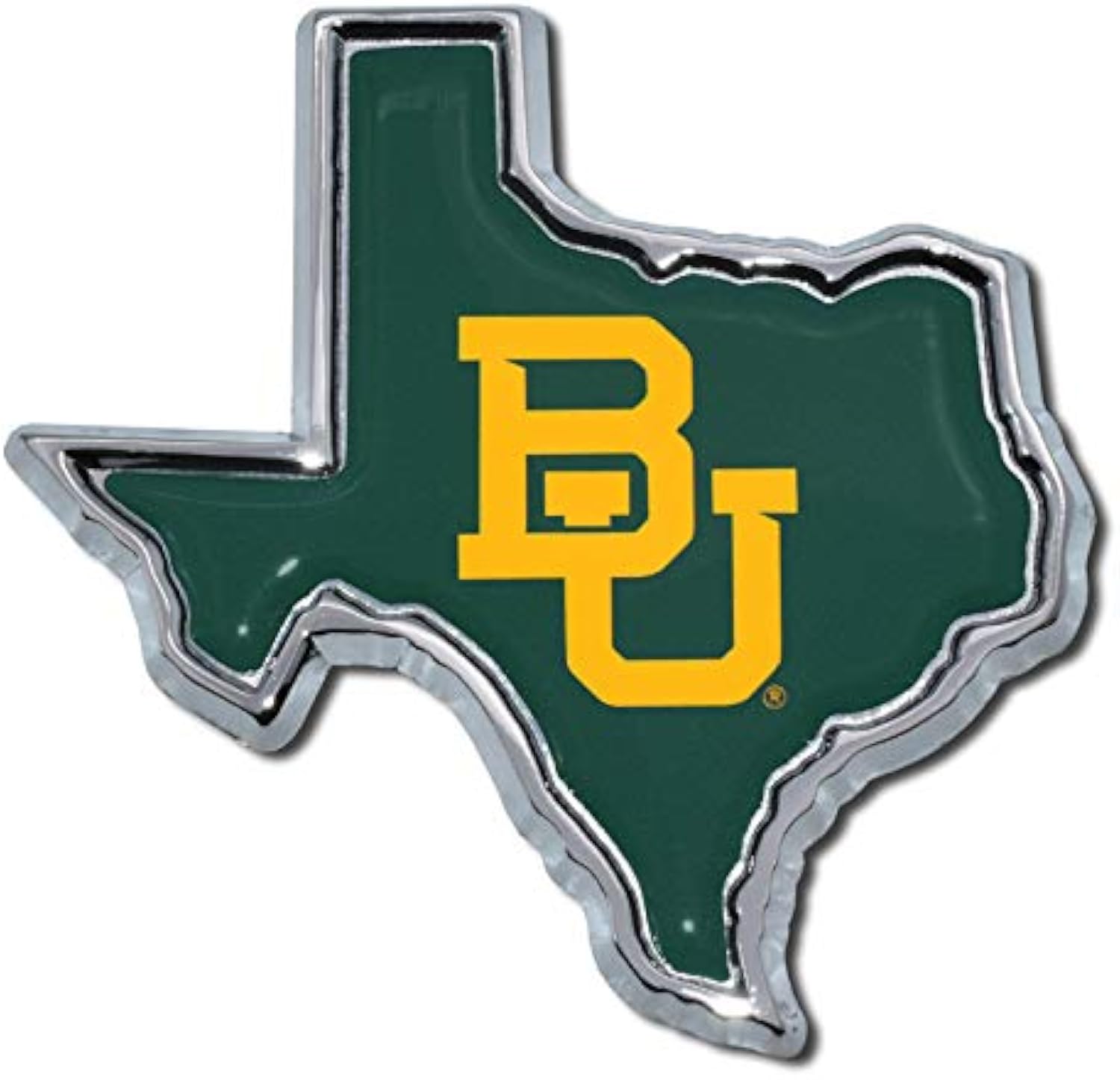 Baylor Bears BU Metal Auto Emblem - Many Available! (Texas Shaped Domed)