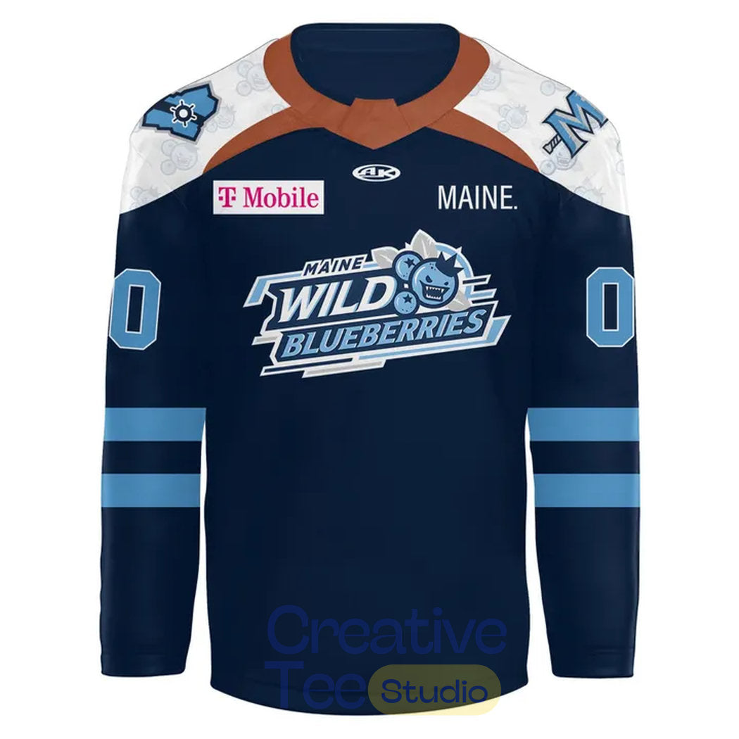 Maine Mariners 2026 Wild Blueberries Custom Hockey Jersey