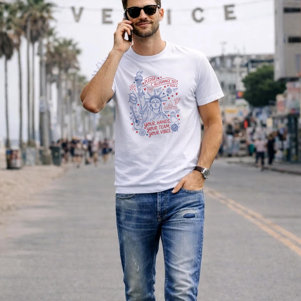 4th Of July Pledge Allegiance To Your Hands Your Team Your Vibes Shirt