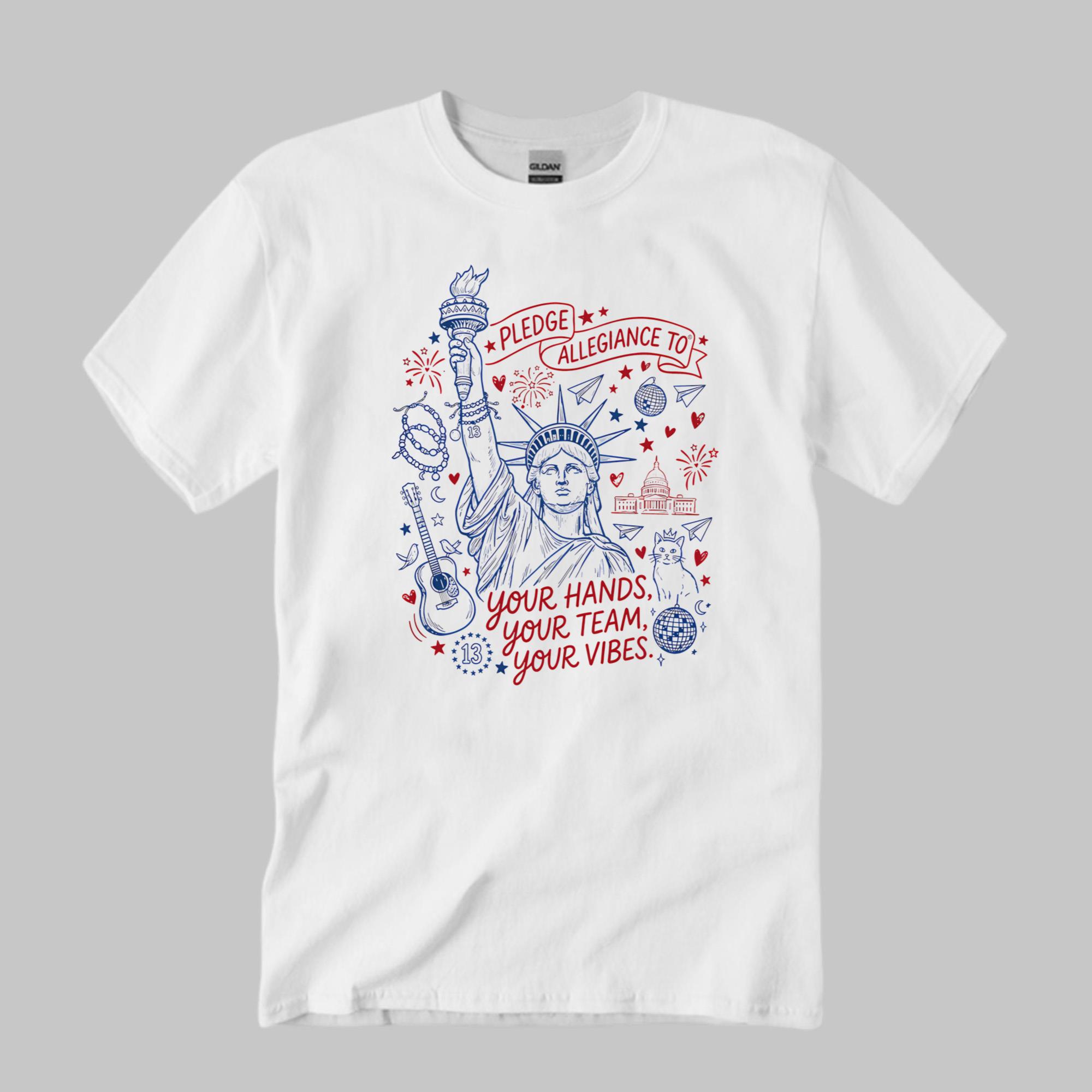 4th Of July Pledge Allegiance To Your Hands Your Team Your Vibes Shirt