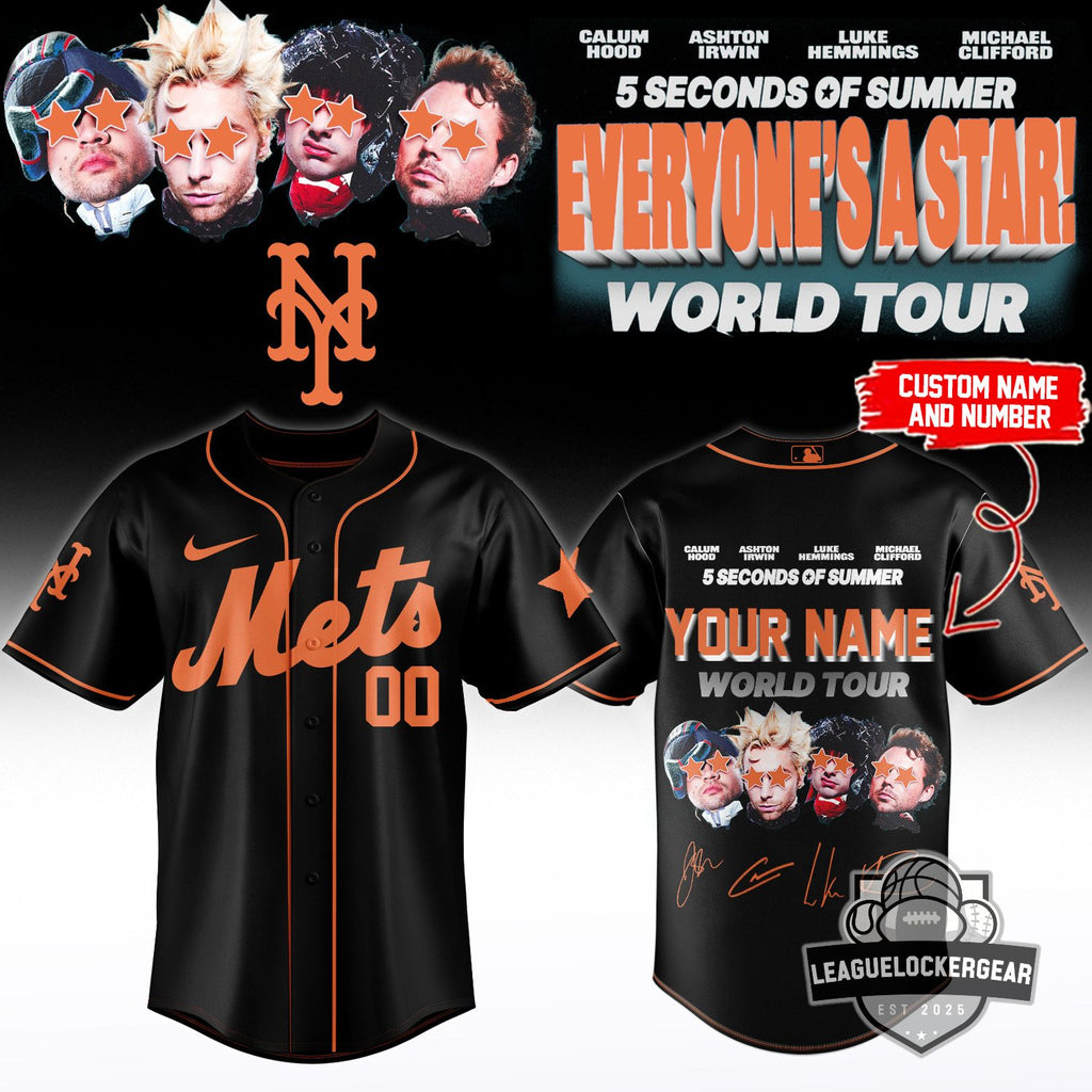 MLB x 5 Seconds Of Summer Everyone’s A Star World Tour Baseball Jersey