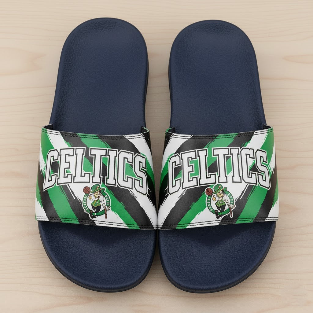 Boston Celtics Slide Sandals – 2025 NBA Team Slippers for Basketball Fans