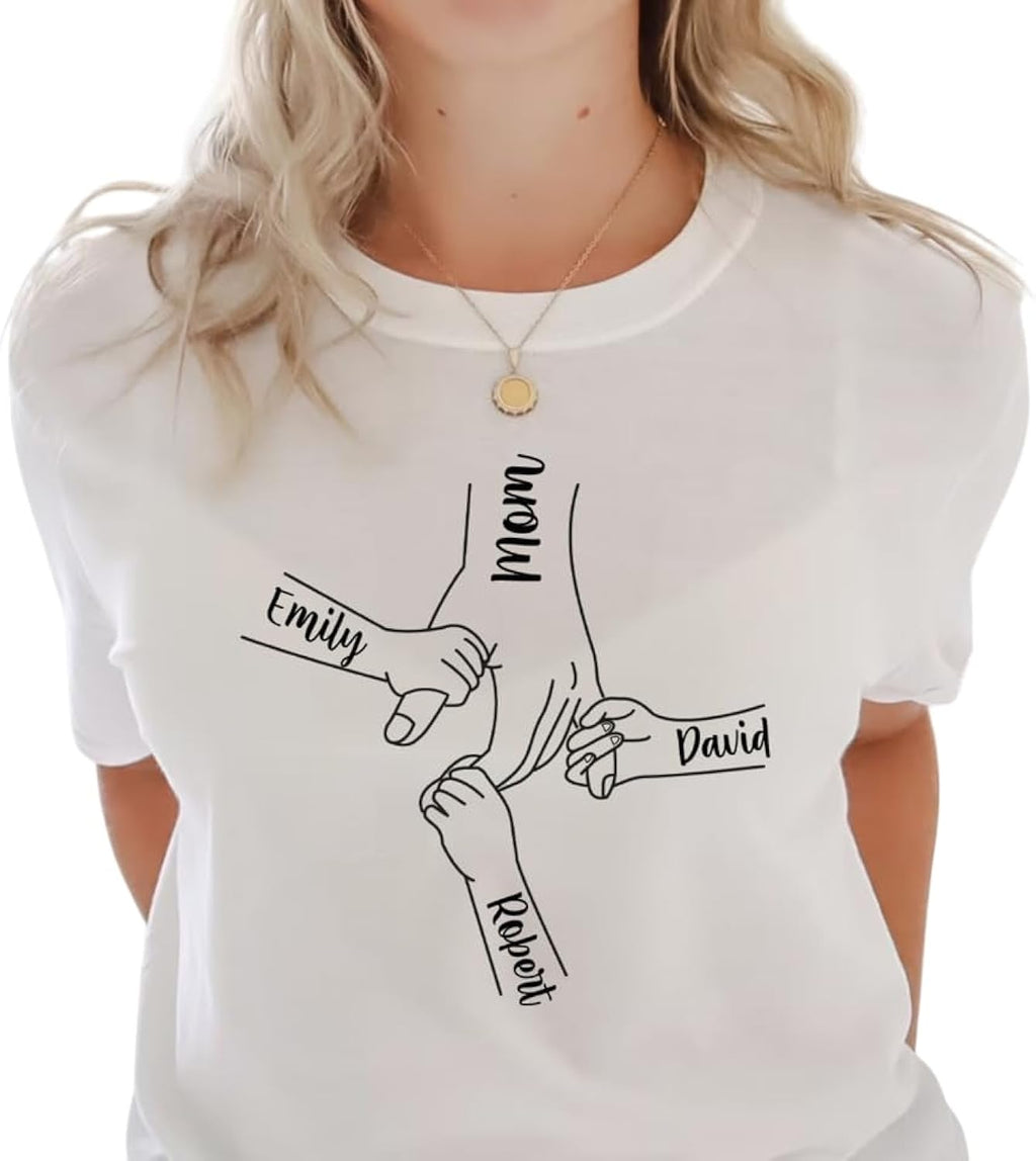 Custom Mom Shirt withd Kid's Names, for Mom, Grandma Shirt, Personalized Mama Shirt from Daughter and Son, Birthday Tshirt for Grandma or Mom