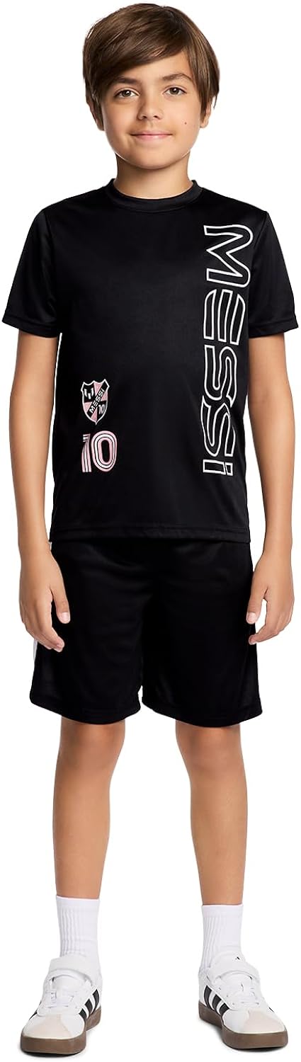 Boys' Lifestyle Short Sleeve 2-piece Set, Slim-fit Jersey Set With Top & Shorts