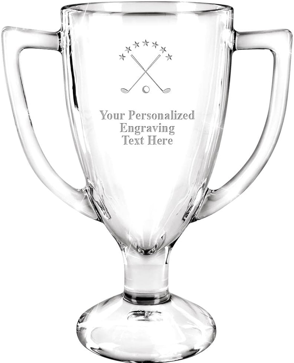 Crown Awards 7" Custom Engraved Cup Trophy, Personalized Glass Cup Award with Your Text