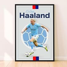Haaland Poster, Famous Soccer Player Posters, Erling Haaland. Posters For Boys Bedroom, Soccer Wall Art, Gift for Fan Football, Erling Haalands Wall Art, Living Room Sport Room Gift for Fan Football - 12x18 inches