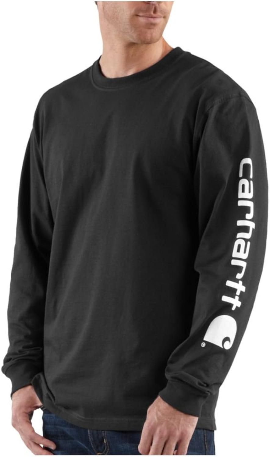 Men's Loose Fit Heavyweight Long-sleeve Logo Sleeve Graphic T-shirt