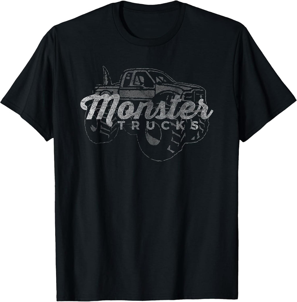 Monster Trucks Vintage Retro Big Truck Lover Men Women Kids T-Shirt