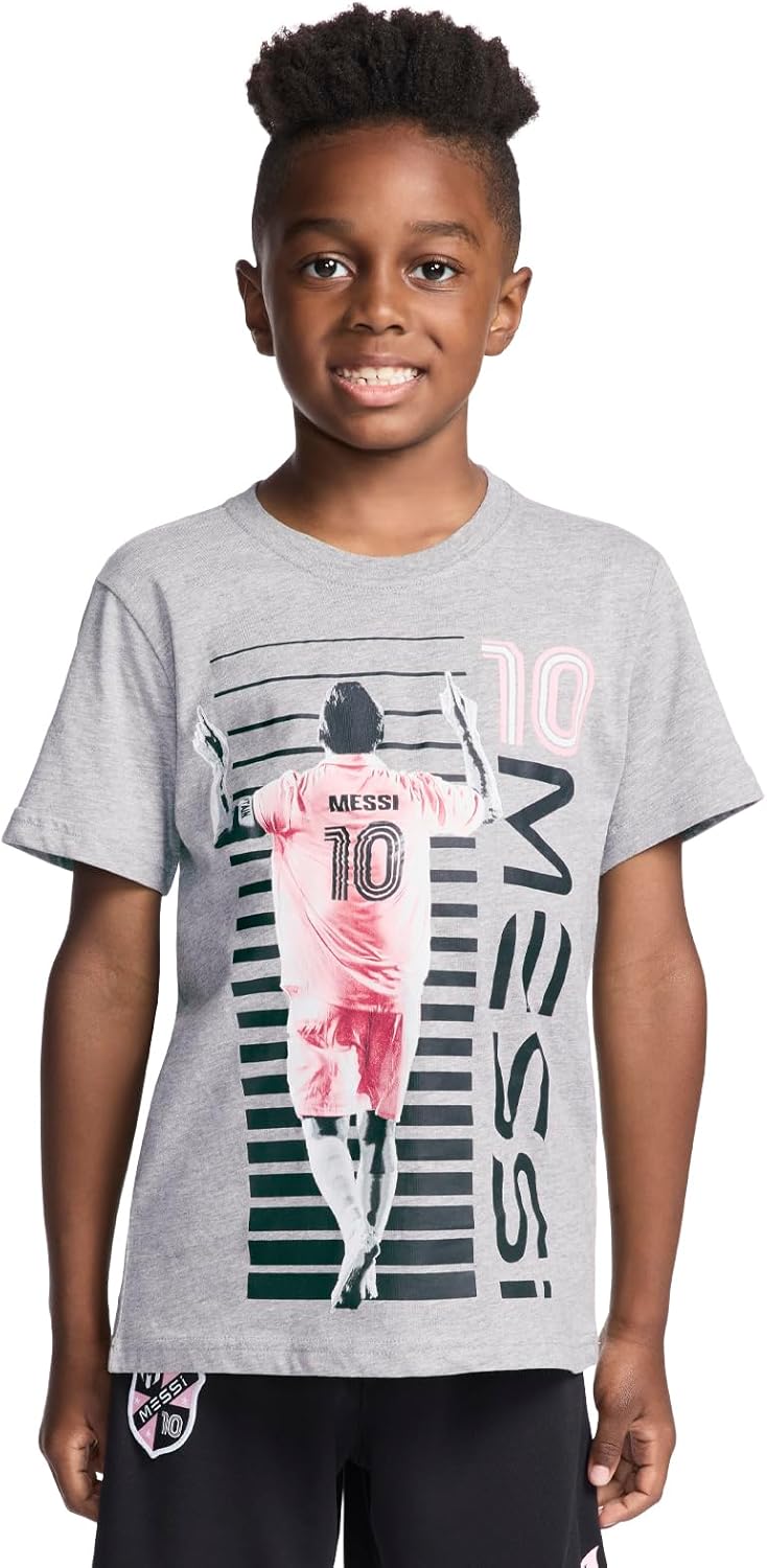 Boys Lifestyle Short Sleeve T-Shirt, Slim-fit Graphic Tee, Cotton Blend Fabric