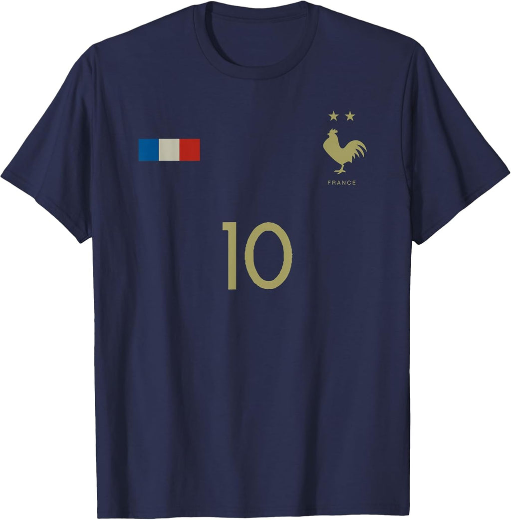 France Number 10 French Soccer Retro Football France T-Shirt