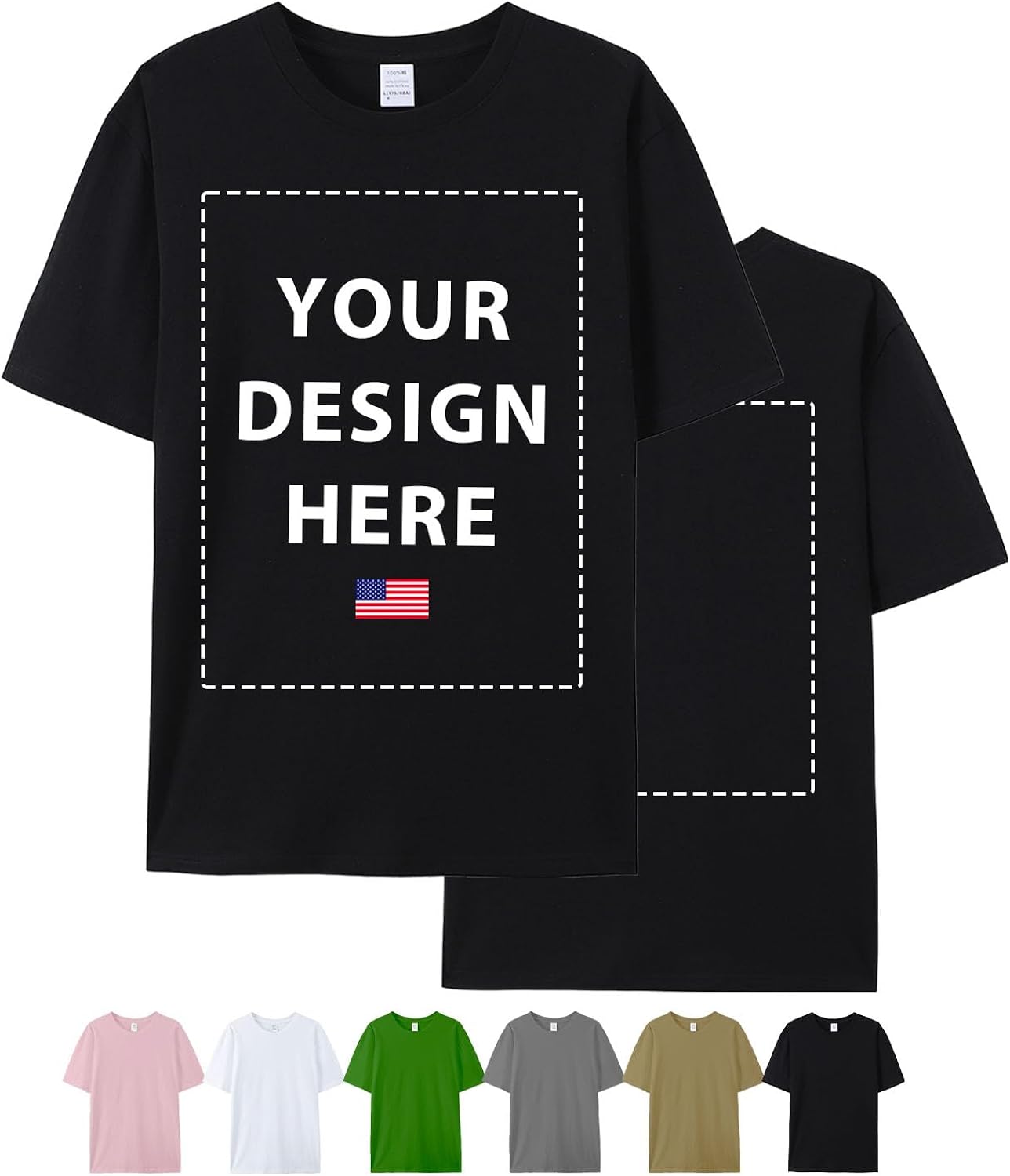 Custom T Shirts for Men Women, Personalized Shirts with Front & Back Print, Design Your Own Custom T-Shirt with Photo