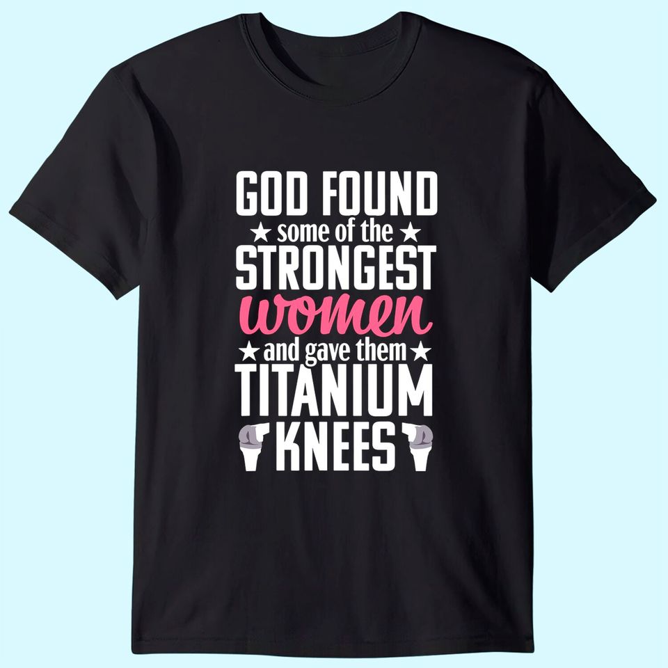Knee Replacement Recovery T-Shirt - Funny Surgery Gift for Men - Strongest Ever Surgery Survivor Tee in Black