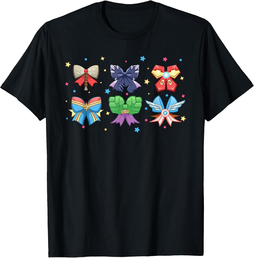 Avengers Team Coquette Style Cute Fashion Bows T-Shirt