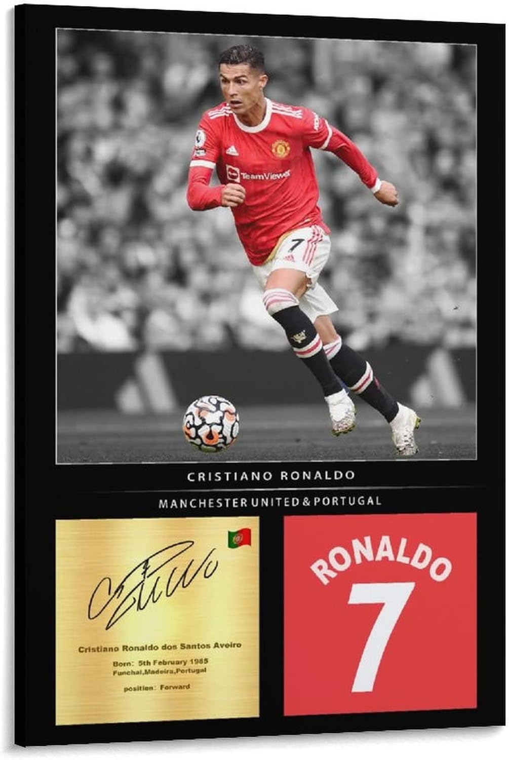Soccer Star Canvas Poster unframed 20x30 Inches Bedroom Wall Canvas Wall Poster Inspirational posters for room aesthetic