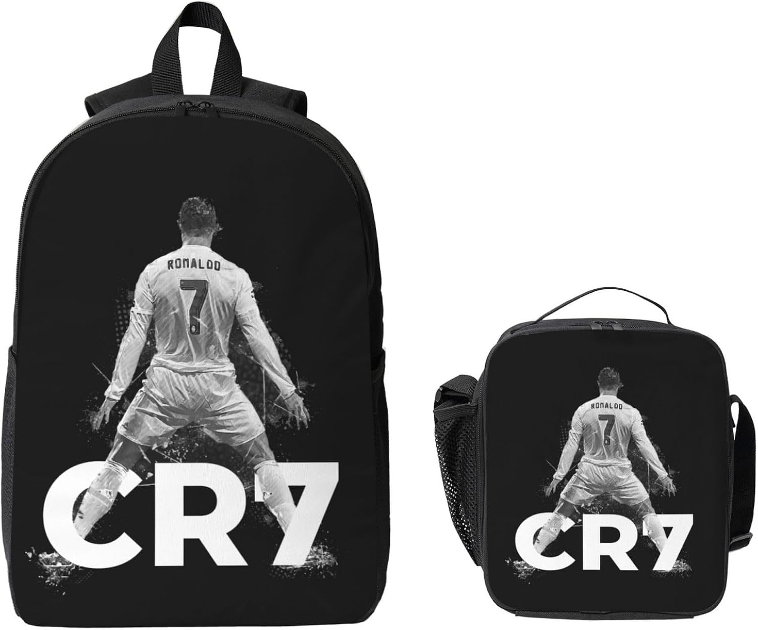 Ronaldo #7 Adult Simplicity Backpacks Bag Laptop Bag Bookbag Backpack 16.5 Inch For Daily, Black