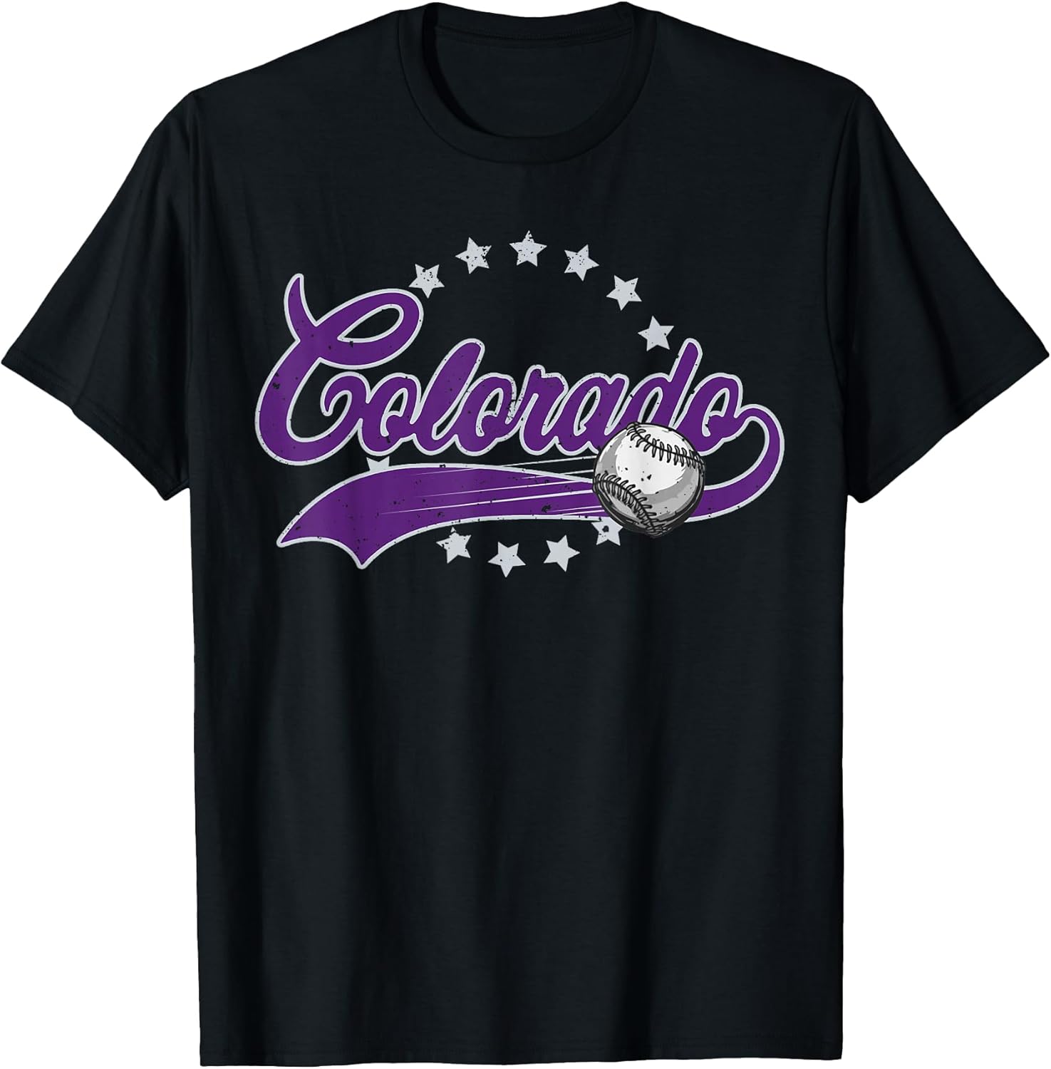 Colorado Baseball Vintage Mens Kids Team Retro Baseball Fan T-Shirt