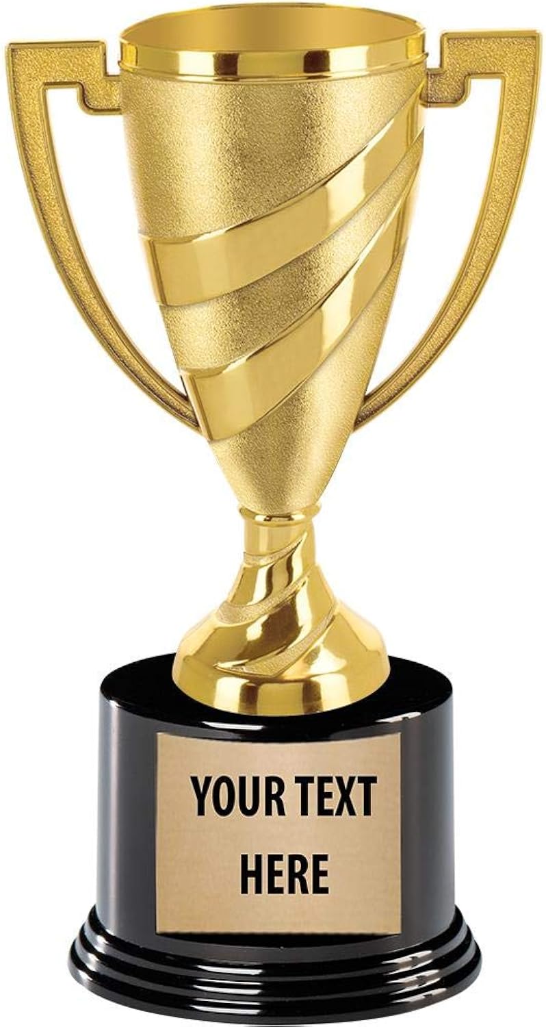 Crown Awards Large Cup Trophies, 9" Gold Cup Real Trophy Award with Custom Engraving Prime