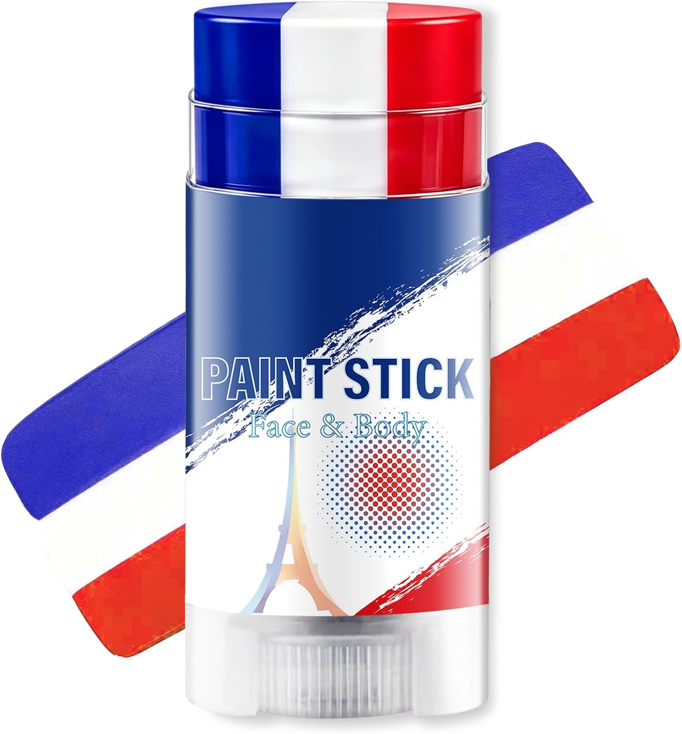 Blue White and Red France Face Paint Stick for World Cup Fans and Party, World Cup Decorations, Sweatproof & High Pigment Sports Face Paint Sticks for World Cup Party Accessories