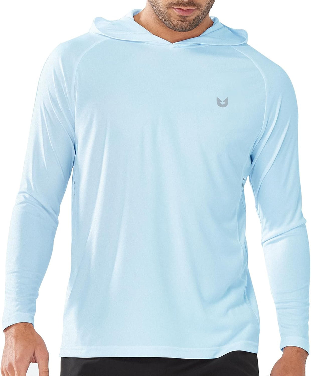 Men's UPF 50+ Hoodie Shirts Long Sleeve Sun Protection Fishing Swim Beach UV SPF Rash Guard Quick Dry Lightweight