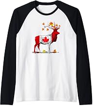 Maple Leaf Moose Canadian Flag Wildlife Raglan Baseball Tee