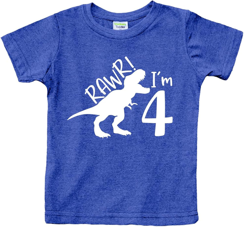 rawr im 4 Year Old boy Shirt Roar 4th Birthday Shirt boy Four Dinosaur Tshirt