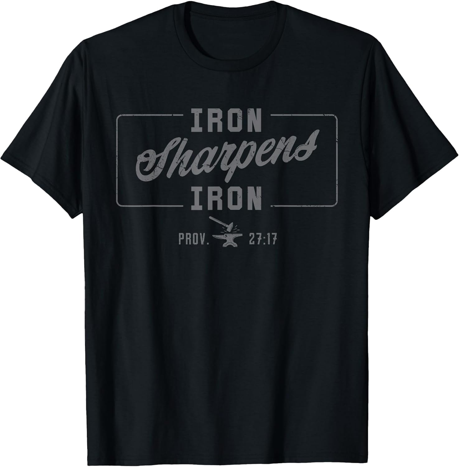 Iron Sharpen's Iron Christian Men Bible Scripture Gym Workout T-Shirt