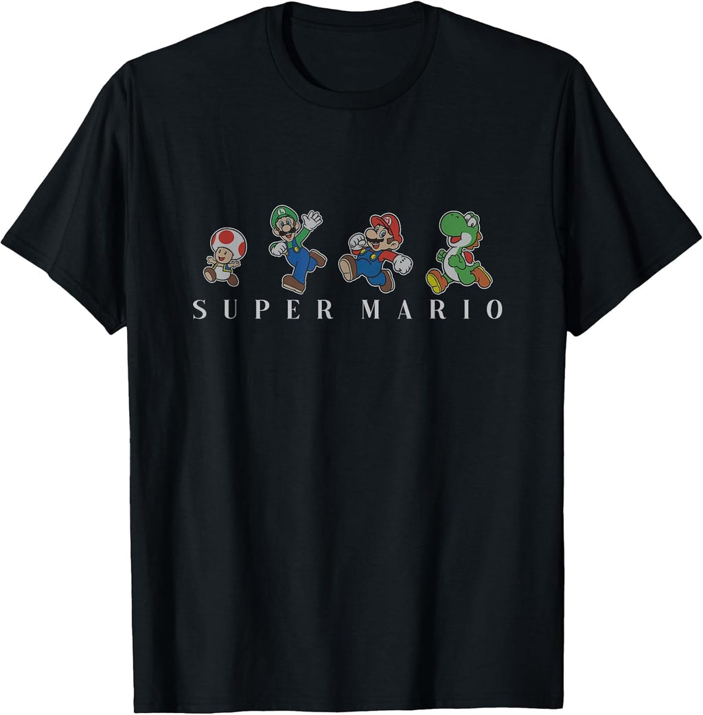 Classic Character Line Up Simple Text T-Shirt