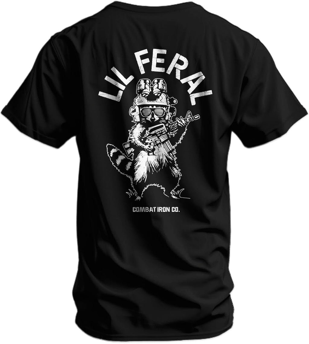Men’s Graphic T-Shirt – Lil Feral Raccoon – Athletic Fit Pre-Shrunk Cotton Poly Blend