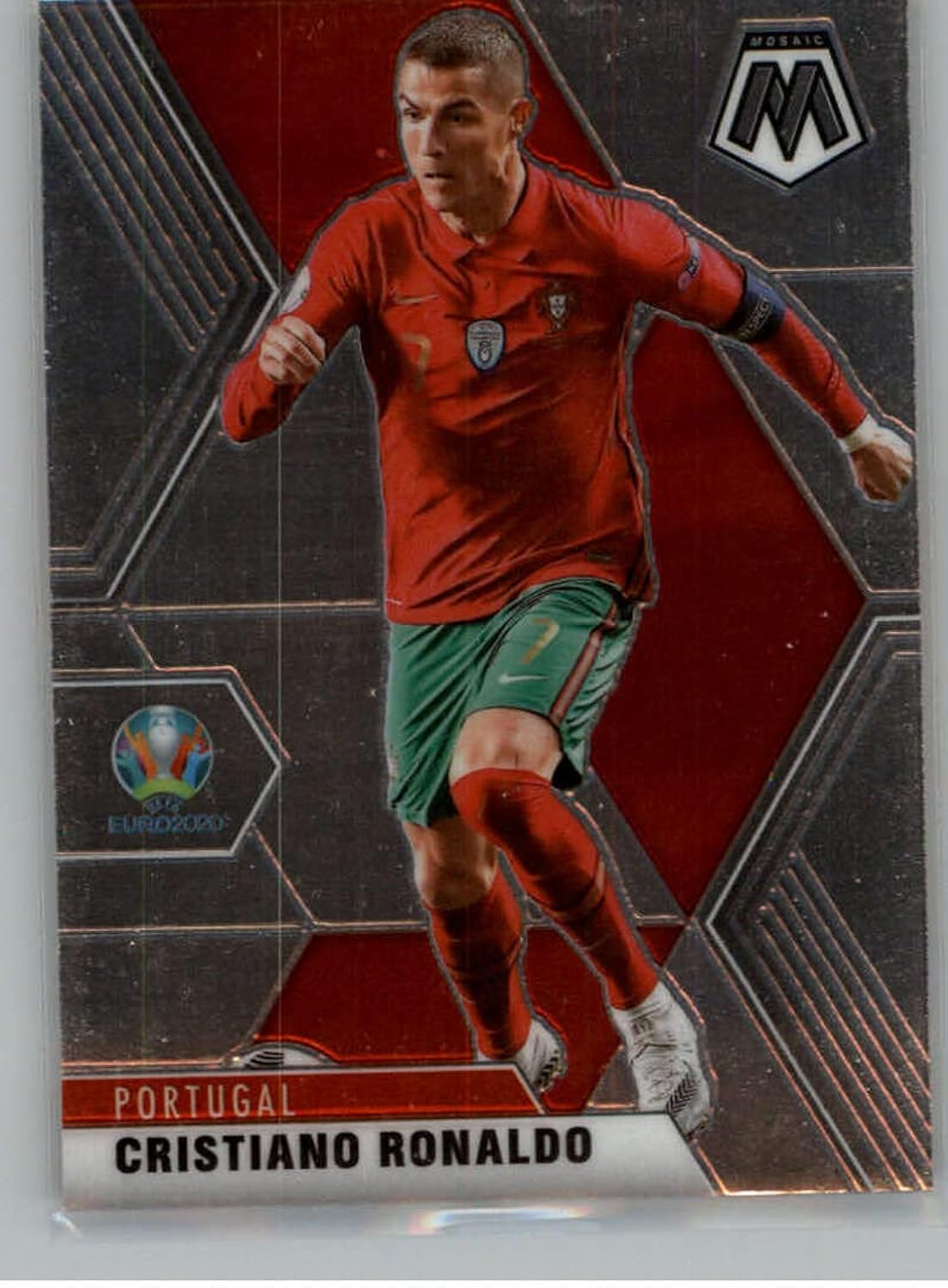 2021 Panini Mosaic UEFA Euro 2020#160 Cristiano Ronaldo Portugal Official Soccer/Futbol Trading Card in Raw (NM or Better) Condition