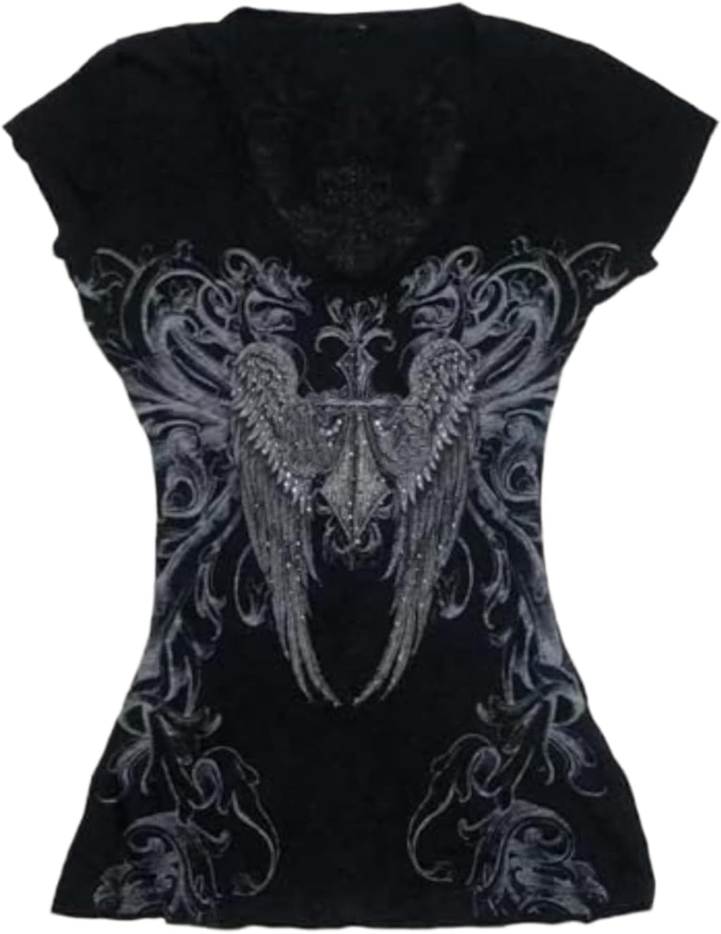 Grunge Shirts 2000s Clothing Women Vintage Graphic Tees Y2k Short Sleeve Goth Tops Teens Emo Clothes Streetwear