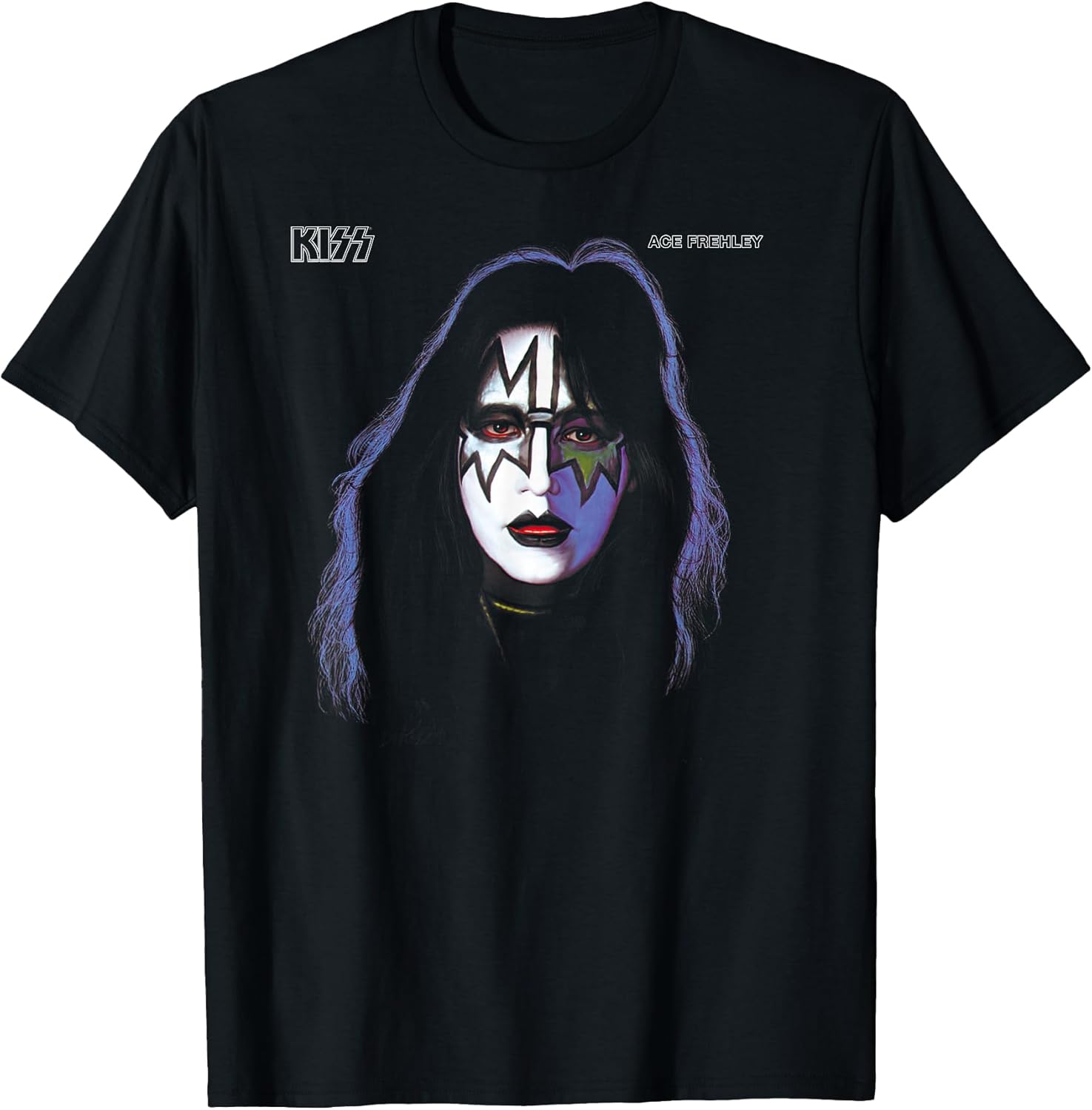 1978 Ace Frehley Unisex-Adults Black Cotton Classic Lightweight Crew Neck Short Sleeve T-Shirt, Small
